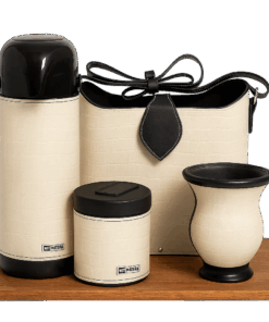 Kit Chimarrão Mateira 5 PEÇAS SLIM OFF WHITE CROCO