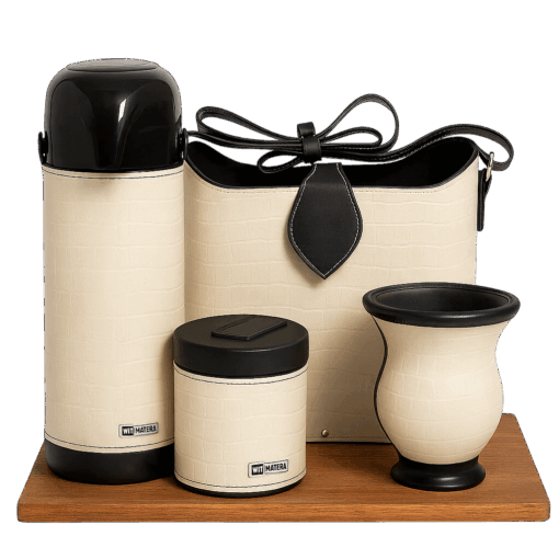 Kit Chimarrão Mateira 5 PEÇAS SLIM OFF WHITE CROCO - Imagem 2