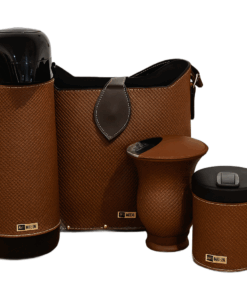 Kit Bolsa Chimarrão Mateira Feminina Slim Marrom 5 PEÇAS