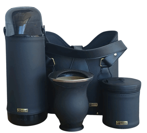 Kit Bolsa Chimarrão Mateira Feminina PRETO 5 PEÇAS - Imagem 2