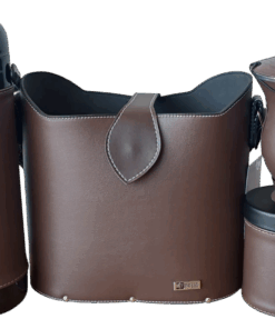 Kit Bolsa Chimarrão Mateira Feminina Slim Marrom 5 peças