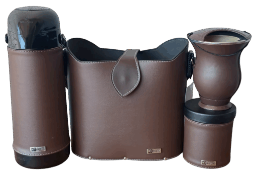 Kit Bolsa Chimarrão Mateira Feminina Slim Marrom 5 peças - Imagem 2