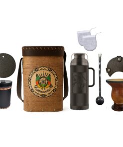 Kit Chimarrão Mateira Cuia Bomba Garrafa Térmica 8 peças 1L