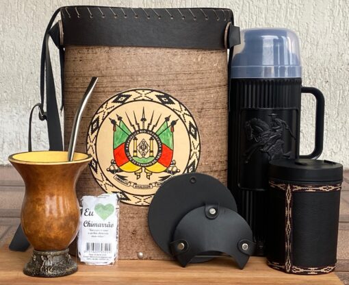 Kit Chimarrão Mateira Cuia Bomba Garrafa Térmica 8 peças 1L - Imagem 2